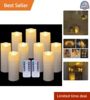 9 Pc Flickering Flameless Candles with Remote Control for Romantic Ambiance