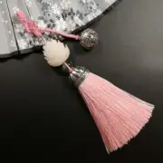 Tassel Bodhi Lotus Flower Pendant Car Key Chain Manual Carving Bag Accessories