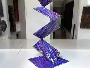 Original Abstract Metal Sculpture, "Purple Rain" by Nicholas Turner