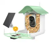 Bird Feeder with Camera,AI Identify Birds Species,Solar Powered,Auto Record Videos in Backyard,Instant Notifications,Ideal Gift for Family and Bird Lovers