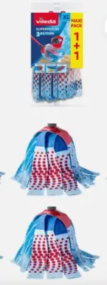 Vileda 2 Head Mop Refill SuperMocio 3 Action Replacement Multipack NEW