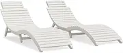 Camping Sunloungers Reclining Patio ChairsSun Loungers 2 pcs White 184x55x64 cm Solid Wood Acacia
