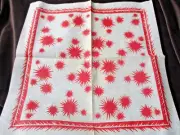 RARE Vtg RED Atomic Starburst Crepe Paper Napkin 1940's Retro Hollywood