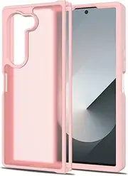 Case for Samsung Galaxy Z Fold 6 Pink Samsung Z Fold 6 Phone Case 2 in 1 Galaxy Zfold6 Heavy Duty Cover Slim Silicone Hockproof Protection Cover for Galaxy Fold6
