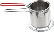 Happyyami 1Set Stainless Steel Fryer Kit Stainless Steel Deep Fry Pot with Frying Basket for Chips Fish Vegetables and More Cooking Tool for Home Use