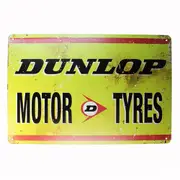 3x Tin Sign Dunlop Motor Tyres Sprint Drink Bar Whisky Rustic Look