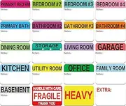 600 Count 3 x 2 Large Home Moving Packing Box Labels for 3-4 Bedroom House with Writable Notes Areas, 17 Color Coded Moving Labels for Boxes + Fragile Moving Stickers + Heavy and Blank Labels