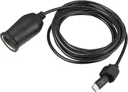 X AUTOHAUX 9V Cigarette Lighter Adapter/Interior USB Type C Male Cigarette Lighter Converter Cable for Car RV/Durable ABS Plastic 304cm / 1 Pcs Black