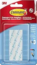Command Mini Clear Refill Strips for Command Decorating Clips - 40 Adhesive Strips - Hanging Clips for Decorations and Fairy Lights - Damage Free Hanging