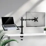 Dual Monitor Stand Arm Display Desk Double Mount Holder Bracket Screen Laptop Tray Adjustable Height 2-Way Assembling 75mm 100mm VESA