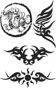 Temporary Tattoos,Flame Pattern HC-HC-626,Flame Tattoos,Resilience,Water-Resistant,Real Tattoo Look,Lasts 1-2 Weeks,18 x 11 cm