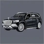 Scale Finished Model Car 1:24 Scale for Benz Maybach Gls 600 Luxury SUV Alloy Diecast Vehicle Pull Back Simulation Model Car Collection Die-cast Vehicle(Black)