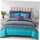 Boho Comforter Set Queen Size 8 Piece Bed in a Bag Bohemian Striped Bedding