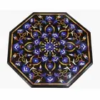 24'' black coffee center marble table top inlay malachite decor sofa table