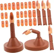 ARTSEWPLY 1set Realistic Manicure Practice Hand Model with Flexible Fingers for Nail Art Training Complete Fake Hand with Detachable Stand for Beginners and Professionals