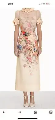 Zimmermann Floral Luminosity Midi Skirt Size 4 (0) no belt