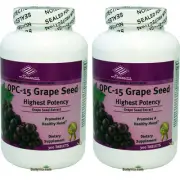 2 x NuHealth OPC-15 Grape Seed Extract 100 mg 300 Tabs Antioxidant