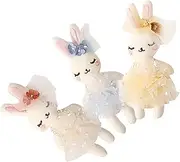 Didiseaon 3pcs Plush Rabbit Dolls Cute DIY Headdress Accessories for Clothing Decor Adorable Rabbit Ornaments for Crafting and Decoration