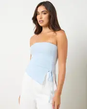 [Ava And Ever] Ava And Ever Women's Elena Tube Top in Light Blue Size 8 8 Light Blue