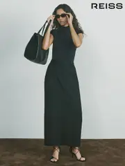 Reiss Black Brittany Wool-Blend Tailored Pencil Skirt (AU8067) | $380