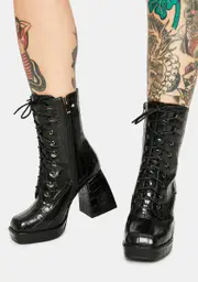 [AZALEA WANG] Draft Square Toe Boots