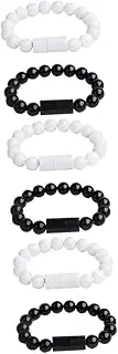 ETHZZLE 3sets Micro Usb2.0 Synchronous Charge Data -c Charging Cable Bracelet Stylish Bead Bracelet Charger Decorative Anaerobic Nickel Plated Connector 2pcs*3