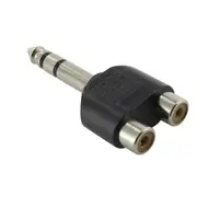 Audio Adaptor 2 x RCA Sockets - 6.35mm 1/4" Stereo Plug