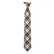 Boys' Royal Tartans Plaid 14-inch Clip-On Neck Tie Black White