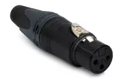 Neutrik NC3FXX-BAG 3 Pole Female XLR Cable Connector with Black Metal Housing