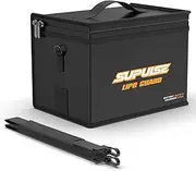 SUPULSE Lipo Battery Safe Bag Fireproof Explosionproof Large Capacity Bag for Charging Battery and Storage Guard Pouch Double Zipper Detachable Adjustable Shoulder Strap