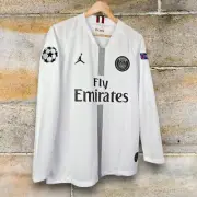 PSG 2018/2019 NEYMAR JR #10 Champions League White Retro Jersey Long Sleeve