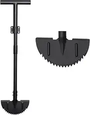 Edger Lawn Tool, Manual Garden Edger Long Handle 40-48 inch, Steel Hand Saw-Tooth Border Sidewalk Landscape Yard Grass Weed Half Moon Edger Shovel for Lawns