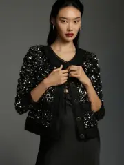anthropologie sequin jacket Small