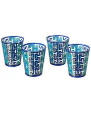 Jonathan Adler Set of 4 Boxed Madrid Glassware NoSize Blue