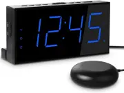 Loud alarm clock for heavy sleepers, vibrating alarm for hearing impaired