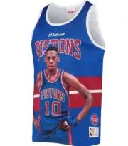 Mitchell And Ness NBA Sublimated Player Tank Pistons Dennis Rodman Size Medium