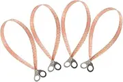 4pcs Universal Automotive Flat Braided Copper Ground Strap Professional Engine Grounding Cable Straps Vehicle Ground Strap Tinned Copper Ground Strap Wire for Cars