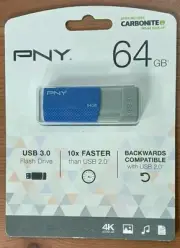 PNY 64GB USB 3.0 Flash Drive Black/Grey