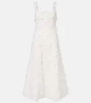 [Leo Lin] Leo Lin Odette floral-appliqué lace cocktail dress UK 12 white