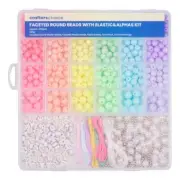 NEW Crafter's Choice Crafters Choice Faceted Round Beads With Elastic & Alphas K