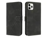 PU Flip Leather Case for iPhone11 Pro Max Wallet Case with Card Holder-Black