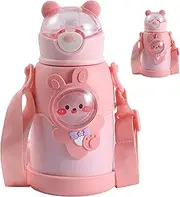Water Bottle for Kids, Metal Water Bottle with Shoulder Strap 500ml Stainless Steel for Shcool (500ml)