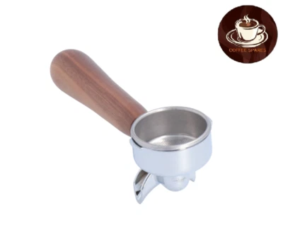 2 cup PORTAFILTER WALNUT Handle fits La PAVONI Europiccola, Professional 54mm