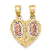 10k Two-tone w/White Rhodium Break Apart Te Amo Pendant