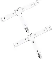 [WOFASHPURET] Leg Binding Black Womans Belts Goth Belts Elastic Punk Heart Leg Rings for Women Women’s Rings Heart Harajuku Stockings White