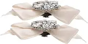 [Ipetboom] 2 Pcs Bow Shoe Charms with Sparkling Rhinestone Buckles Chic Removable High Heel Clips for Wedding and Bridal Accessories Elegant Footwear Decoration for Women