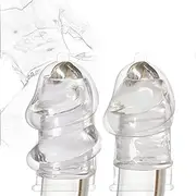 BDSM Penis Cuffs Penis Sheath Stretchable Penis Sleeve Glans Ring Glans Sheath Foreskin Restraint Silicone Cockring SM Sex Toys for Men(A)