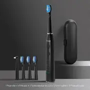 Seago Electric Sonic Toothbrush USB Rechargeable Adult 360 Days Long Battery Life with 4 Replacement Heads Gift SG-575Toothbrushes 575 Black