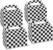 WODJR 12 Pcs Racing Car Candy Boxes Racing Car Party Decorations Racing Car Gift Boxes Racing Car Party Favor Box Checkered Gift Boxes Snack Goodie Bags Containers Holder for Racing Car Party Supplies