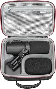 Case for Shure SM7B/SM7db/MV7/MV7 XLR /MV7+ Dynamic Vocal Microphone, Travel Carrying Organizer, Dust- and Water-Resistant by RLSOCO (Black)